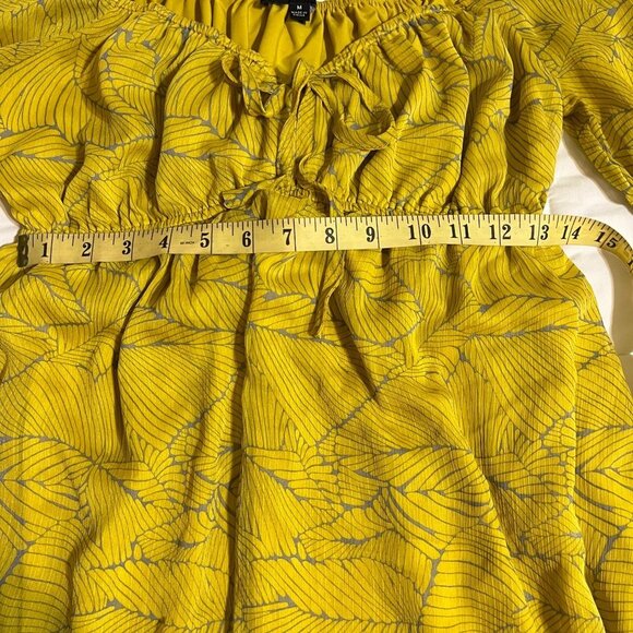 LULUS DRESS WOMENS YELLOW WITH GRAY SIZE M - Picture 6 of 13